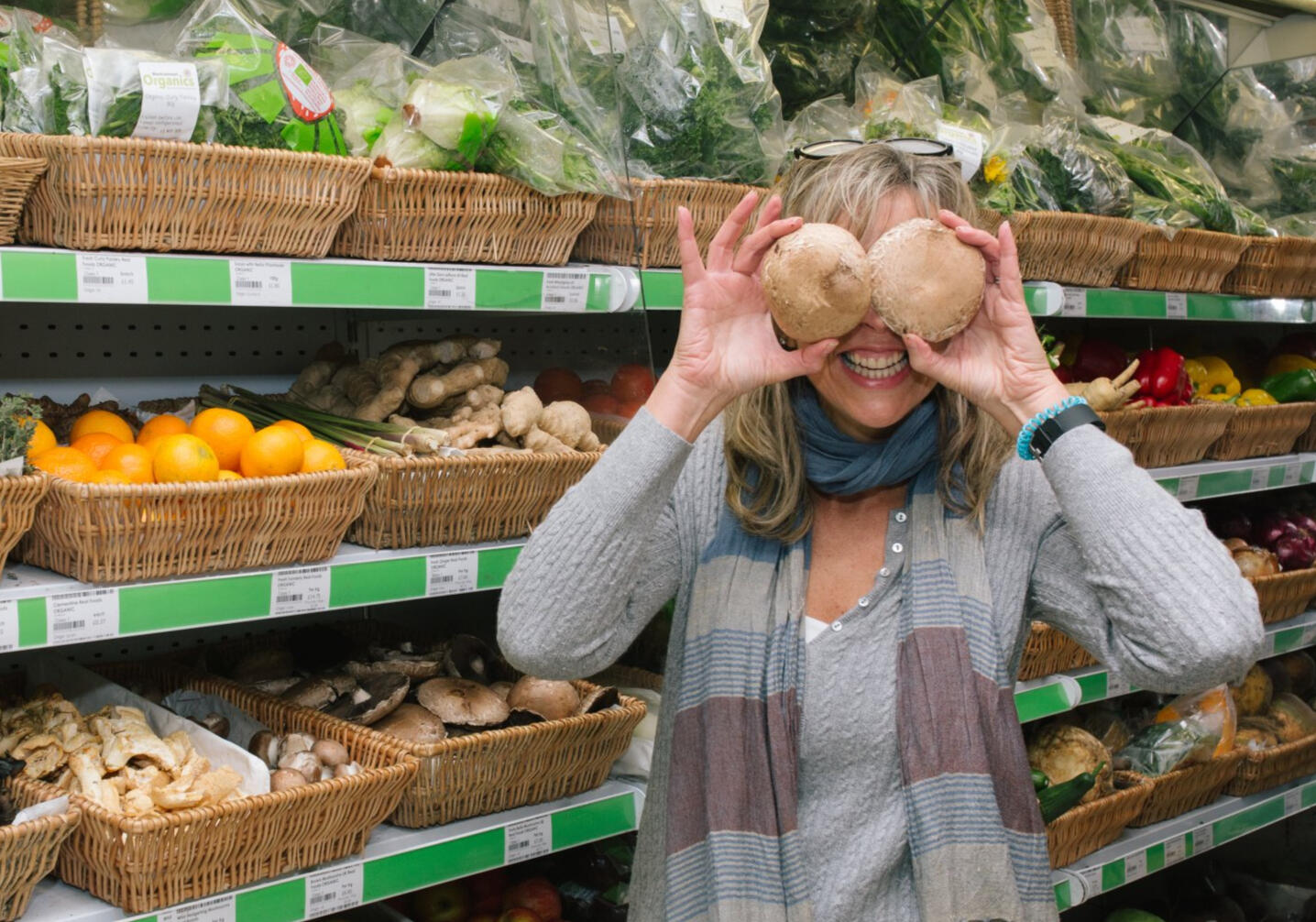 Maureen Byrne Maureen Byrne shopping for fresh vegetables
